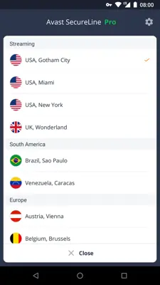 Avast SecureLine android App screenshot 1